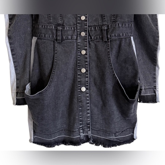 ATHINA Maximalist Puff Sleeves Y2K Retro Festival Two-Tone Denim Dress Sz M NWT - Picture 5 of 10